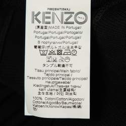 Pre Owned Kenzo Black Tiger Embroidered Cotton Crew Neck Sweatshirt M