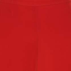 Pre Owned Kenzo Red Satin Culottes Trousers M