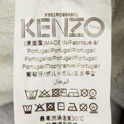 Pre Owned Kenzo Grey Cotton Jersey V-Neck Sweatshirt Dress XS
