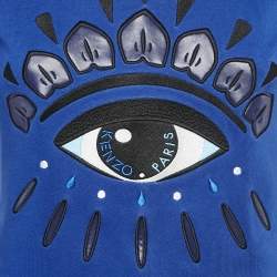 Pre Owned Kenzo Blue Logo Embroidery Cotton Crew Neck Sweatshirt XS