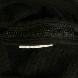 Pre Owned Kenzo Black Logo Lurex Embroidery Cotton Zip Detail Sweatshirt S