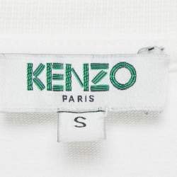 Pre Owned Kenzo White Tiger Embroidered Cotton T-Shirt S