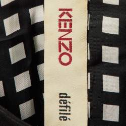 Pre Owned Kenzo Defile Black Paper & Cotton Belted Coat S