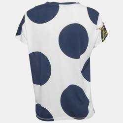 Pre Owned Kenzo White Printed Cotton Blend T-Shirt M