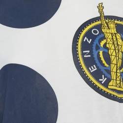 Pre Owned Kenzo White Printed Cotton Blend T-Shirt M