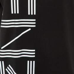 Pre Owned Kenzo Black Print Logo Cotton T-Shirt Dress S