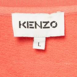 مملوكة مسبقًا Kenzo Pink Tiger Logo Embroidered Cotton Sweatshirt L  