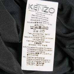 Pre Owned Kenzo Black /White Printed Crepe Mini Dress M