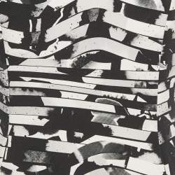 Pre Owned Kenzo Black /White Printed Crepe Mini Dress M