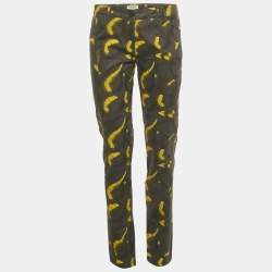 Pre Owned Kenzo Black Printed Cotton Pants M