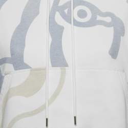 مملوكة مسبقًا  KENZO White Tiger Print Cotton Hooded Sweatshirt S