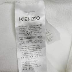 مملوكة مسبقًا  KENZO White Tiger Print Cotton Hooded Sweatshirt S