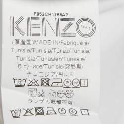 Pre Owned Kenzo White Poplin Drawstring Ruche Sleeve Shirt L