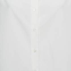 Pre Owned Kenzo White Poplin Drawstring Ruche Sleeve Shirt L