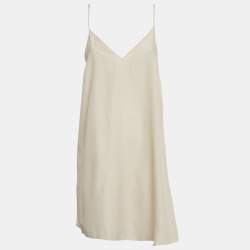 Pre Owned Kenzo Beige Floral Print Cotton & Linen Maxi Dress L