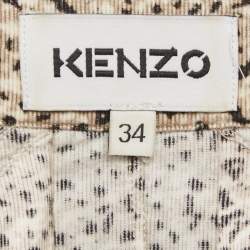 Pre Owned Kenzo Brown Patterned Corduroy Shirt S