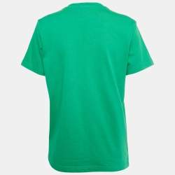 Pre Owned Kenzo Green Lion Embroidered Jersey T-Shirt M