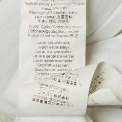 Pre Owned Kenzo White Logo Print Cotton Midi Dress L
