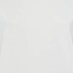 Pre Owned Kenzo White Logo Print Cotton Midi Dress L