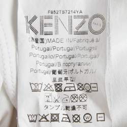 Pre Owned Kenzo White Tiger Logo Print Cotton T-Shirt XL