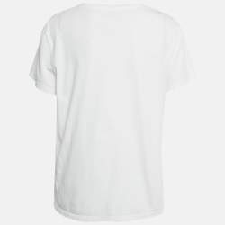 Pre Owned Kenzo White Tiger Logo Print Cotton T-Shirt XL