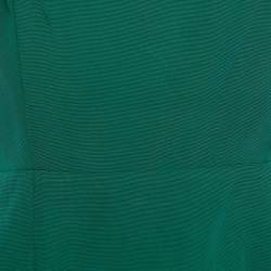 Pre Owned Kenzo Green Crepe Neck Detail Mini Dress L