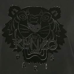 Pre Owned Kenzo Black Lion Applique Jersey T-Shirt S