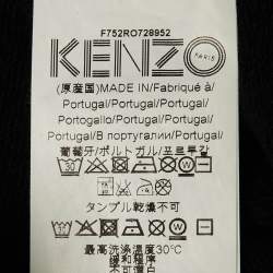 Pre Owned Kenzo Black Logo Print Cotton Sweater Dress L