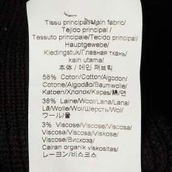 Pre Owned Kenzo Black Logo Intarsia Cotton & Wool Knit Crew Neck Sweater L