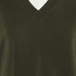 Pre Owned Kenzo Olive Green Logo Applique Cotton Sweatshirt M 