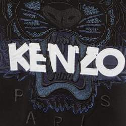 Pre Owned Kenzo Black Tiger Embroidered Cotton Crew Neck Sweatshirt S
