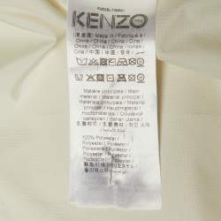 Pre Owned Kenzo Iridescent Logo Print Synthetic Concealed Hood Windbreaker Jacket M