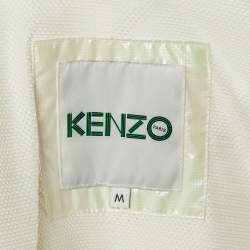Pre Owned Kenzo Iridescent Logo Print Synthetic Concealed Hood Windbreaker Jacket M