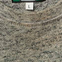 Pre Owned Kenzo Grey Tiger Head Embroidered Cotton Sweatshirt L