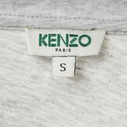 Pre Owned Kenzo Grey Eye Print Cotton T-Shirt S