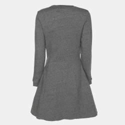 Pre Owned Kenzo Grey Jersey Long Sleeve Mini Dress S