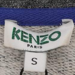 Pre Owned Kenzo Grey Jersey Long Sleeve Mini Dress S