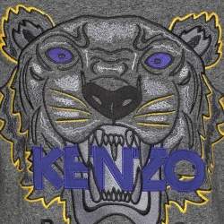 Pre Owned Kenzo Grey Jersey Long Sleeve Mini Dress S