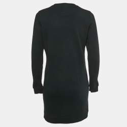 Pre Owned Kenzo Black Tiger Embroidered Cotton Mini Dress S