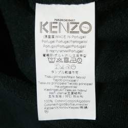 Pre Owned Kenzo Black Tiger Embroidered Cotton Mini Dress S