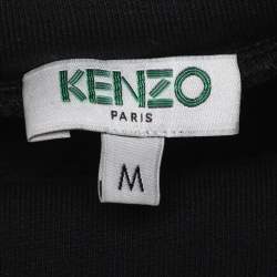 مملوكة مسبقًا Kenzo Black Cotton Embroidered Drawstring Sweater M