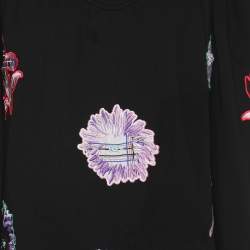 مملوكة مسبقًا Kenzo Black Cotton Embroidered Drawstring Sweater M