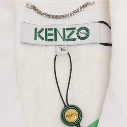 Pre Owned Kenzo Cream/Black Viscose Vest S