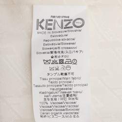 Pre Owned Kenzo Cream/Black Viscose Vest S