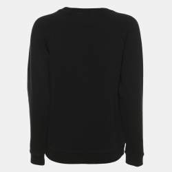 Pre Owned سويت شيرت كينزو قطن مطرز بشعار بيزلي أسود كرو نيك مقاس كبير (لارج)