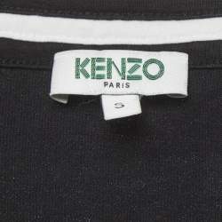 Pre Owned فستان ميدي كنزو جيرسي مطبوع شعار أسود مقاس صغير  


