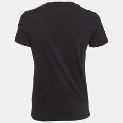 Pre Owned Kenzo Black Tiger Logo Print Jersey T-Shirt S