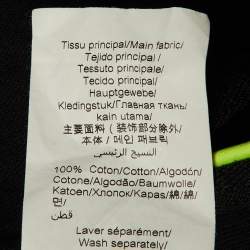 Pre Owned Kenzo Black Cotton Knit Contrast Logo Detail Midi Dress M