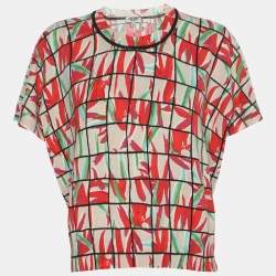 Pre Owned توب كينزو جيرسي مطبوع متعدد الألوان مقاس صغير (سمول)