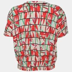 Pre Owned توب كينزو جيرسي مطبوع متعدد الألوان مقاس صغير (سمول)